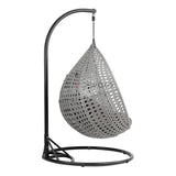 Double Seater Rattan & Wicker Swing (Grey)