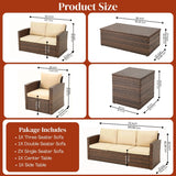 Outdoor 7-Seater Wicker Sectional Sofa Set