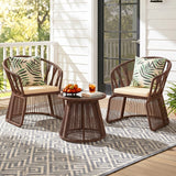 Outdoor Rope 3-Piece Patio Set (Brown & Cream)