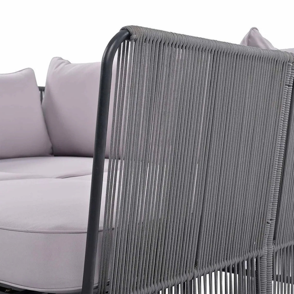 Outdoor Rope 2 Seater Patio Daybed With Side Table