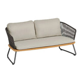Outdoor Rope 4-Piece Sofa Set With Wooden Top Table