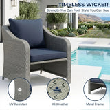 Outdoor Rattan Wicker 5 Piece Patio Sofa Set