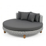 Outdoor All-Weather Rattan Wicker Round Daybed (Silver Grey & Dark Grey)