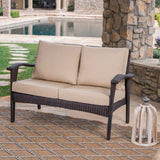 Outdoor Rattan Wicker 1-Piece Loveseat Sofa