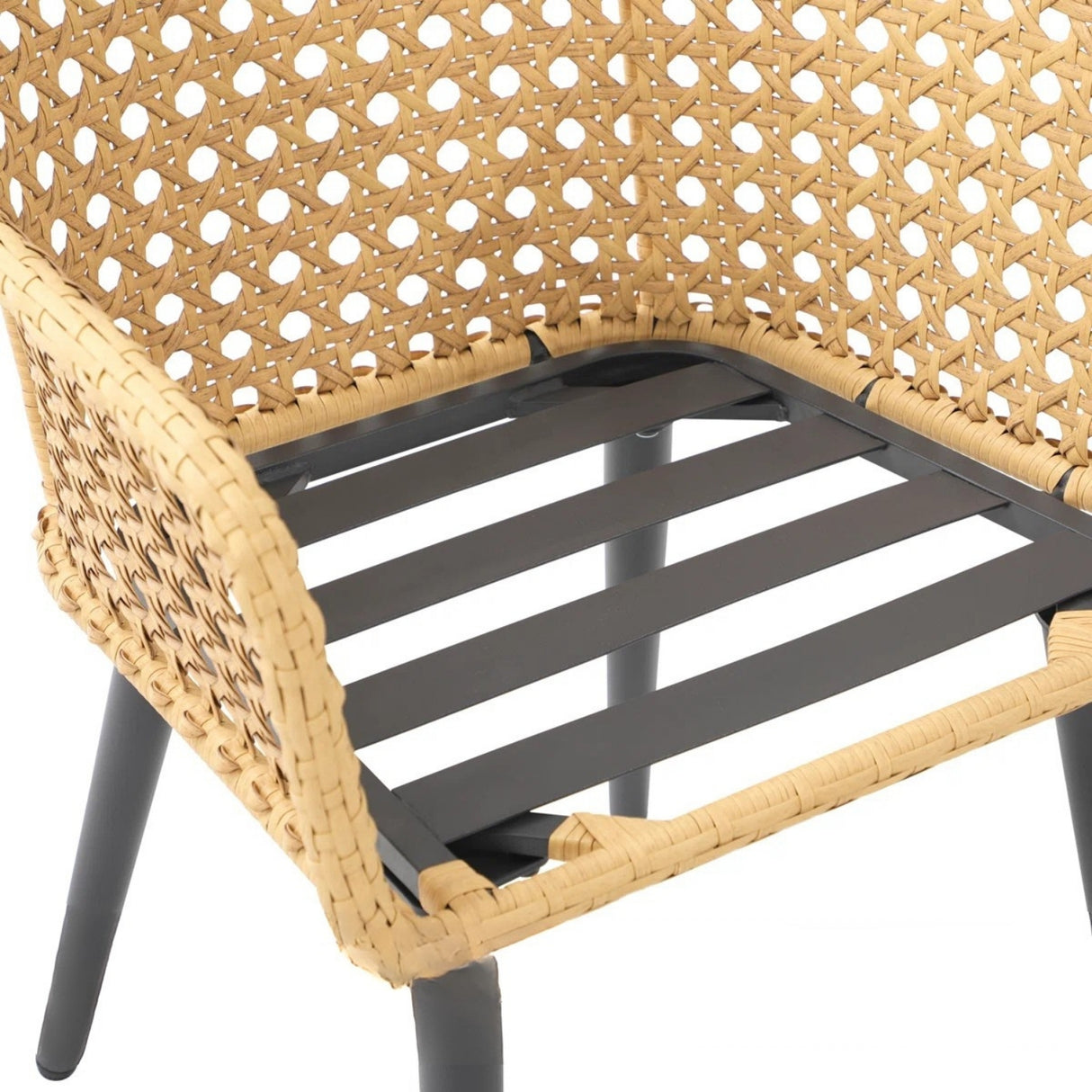 2-Piece Outdoor Rattan Wicker Patio Dining Chairs