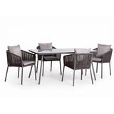 Outdoor Rope 5-Piece Patio Dining Set