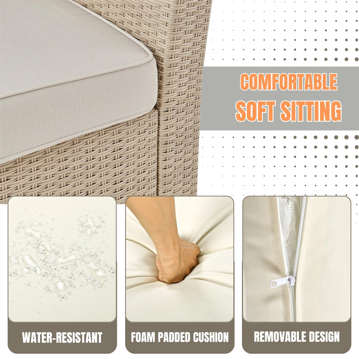 Outdoor All-Weather Wicker Single Seater Sofa