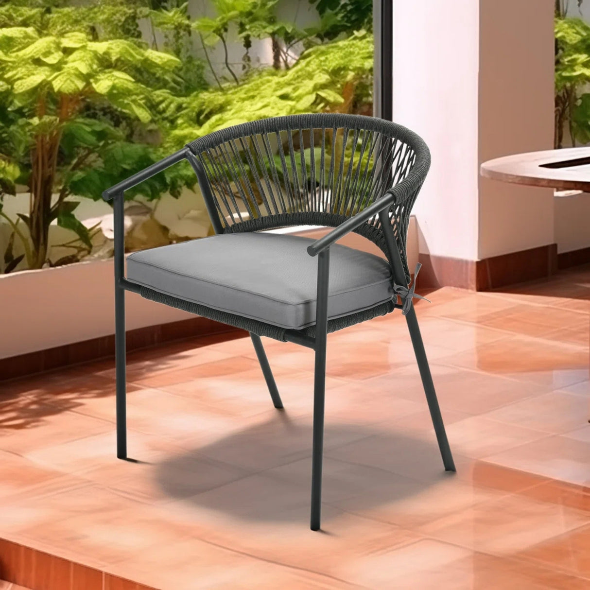 4-Piece Outdoor Rope Patio Dining Chairs