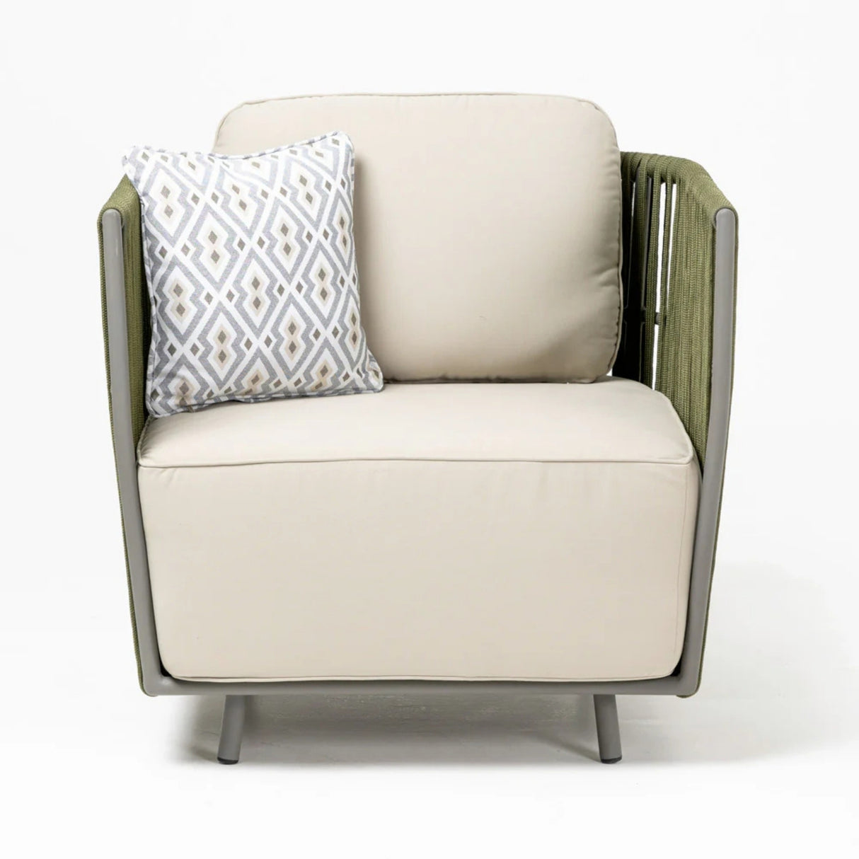 All-Weather Rope 5 Seater Sofa Set With Glass Top Table