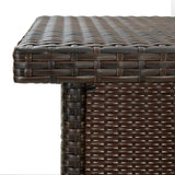 Outdoor Rattan Wicker Bar Table With Storage Selves
