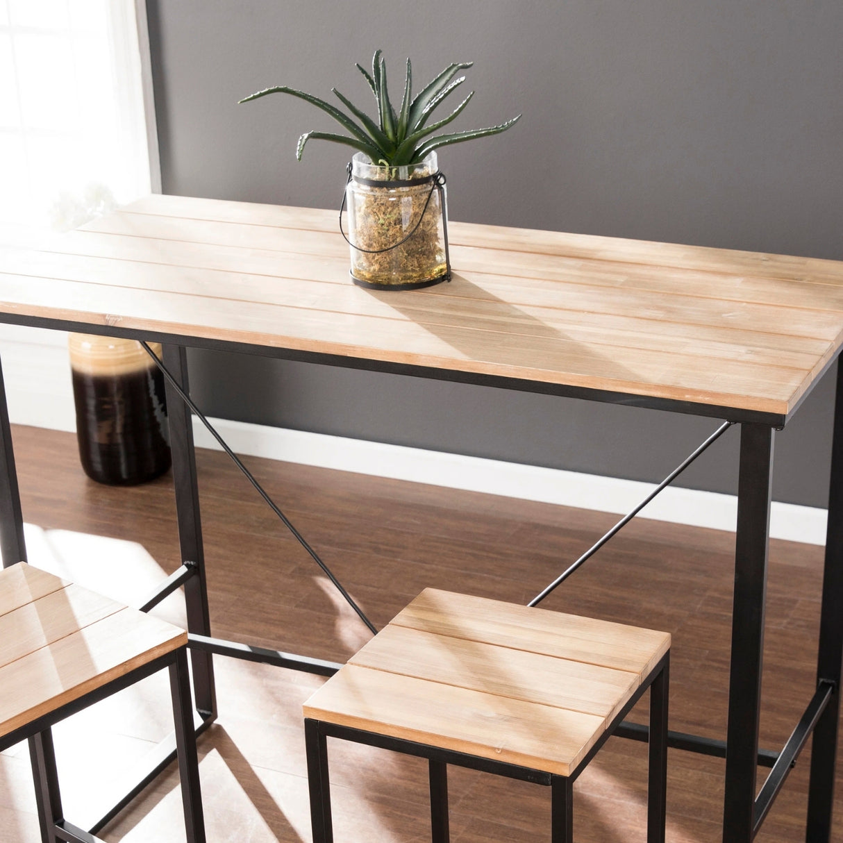 Outdoor Bar Table With Wooden Top