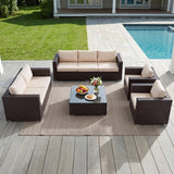 Outdoor Wicker 7-Seater Sofa Set