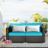 Outdoor All-Weather Rattan Wicker Double Seater Sofa