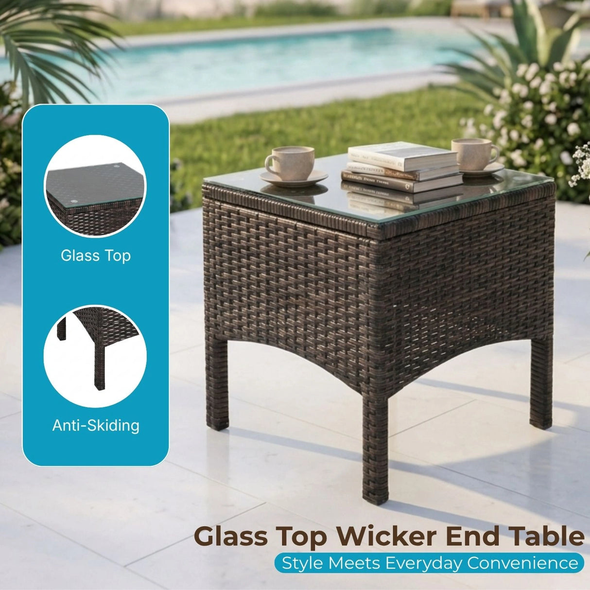 Outdoor Wicker 5-Piece Patio Sofa Set