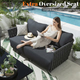 4-Piece Outdoor Rope Sofa Set (Grey)