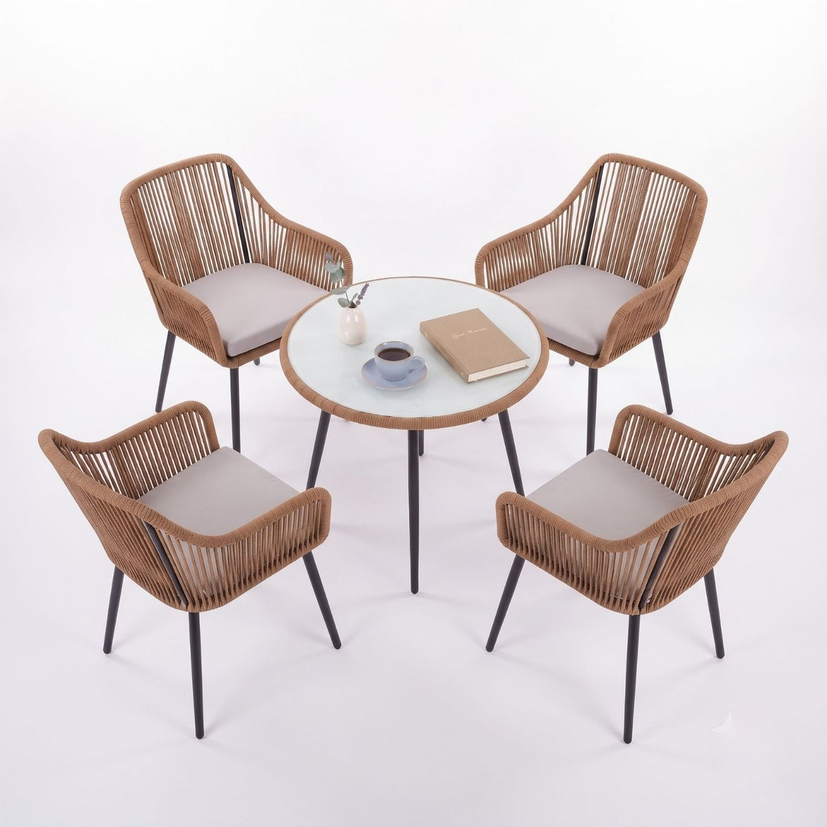 5-Piece Outdoor Rope Patio Dining Set