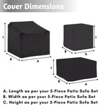 5-Piece Patio Sofa Set Cover