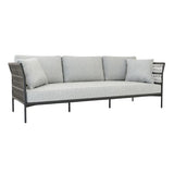 Outdoor Rope 7-Seater Sofa Set With Glass Top Table