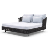 Outdoor Grey Rope Patio Daybed with Comfortable White Cushion