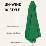 9ft Green Color Outdoor Patio Umbrella with Centre Pole