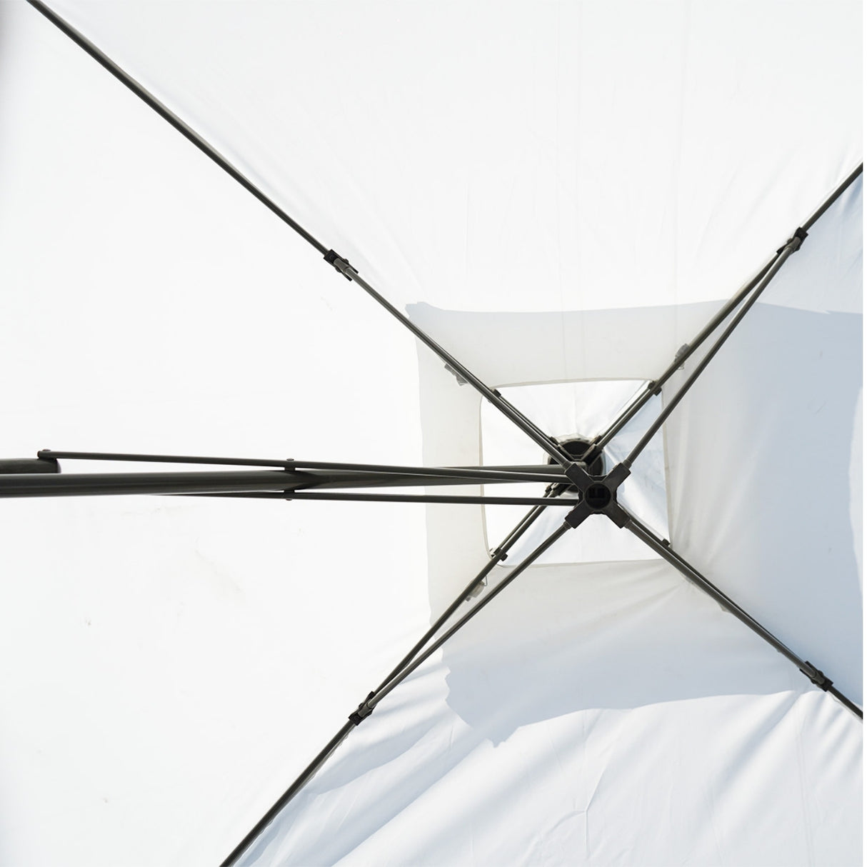 10ft Side Pole Square Shape Outdoor Umbrella With Marble Base (White)