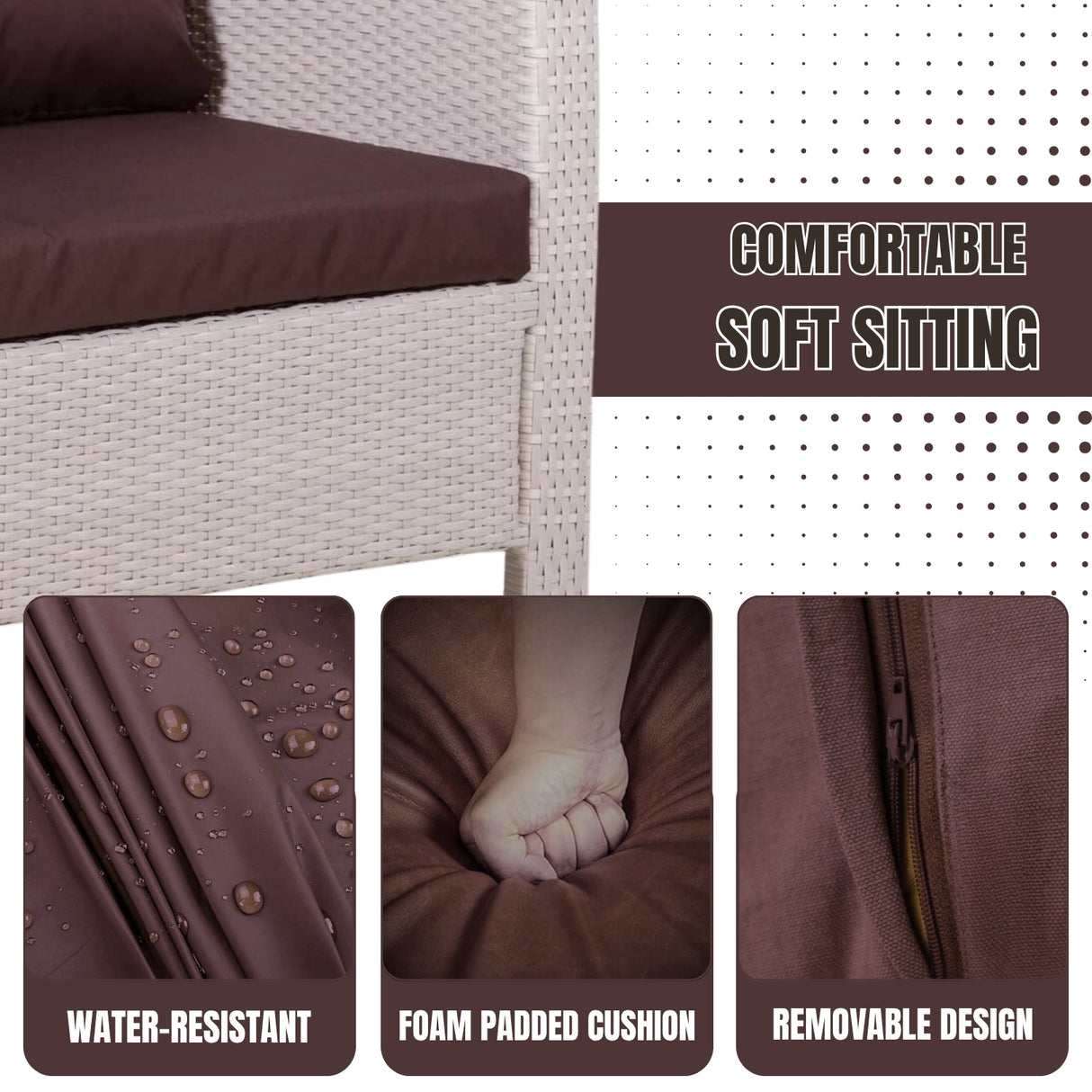 Outdoor All-Weather Wicker Single Seater Sofa