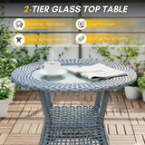 5-Piece Outdoor Rattan Wicker Patio Bistro Set