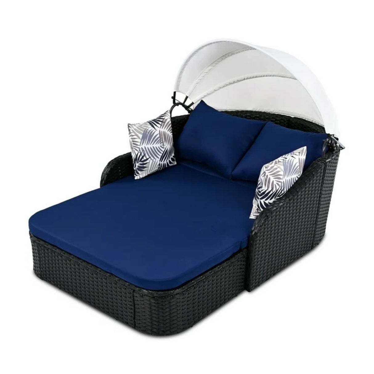 Outdoor Rattan Wicker Double Seater Canopy Daybed