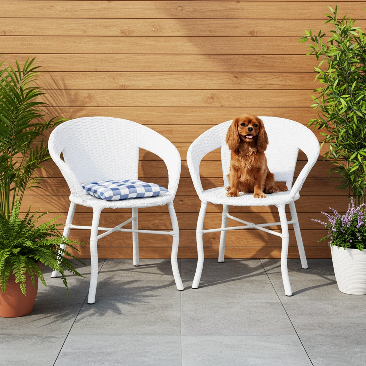 5-Piece Outdoor Rattan Wicker Patio Bistro Set