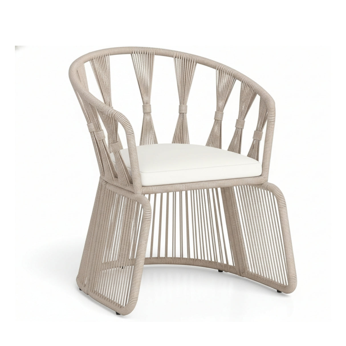 Outdoor Rope 3-Piece Patio Set (Beige & Off-White)