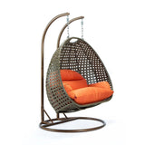 Double Seater Hanging Swing Chair (Dark Brown/Orange)