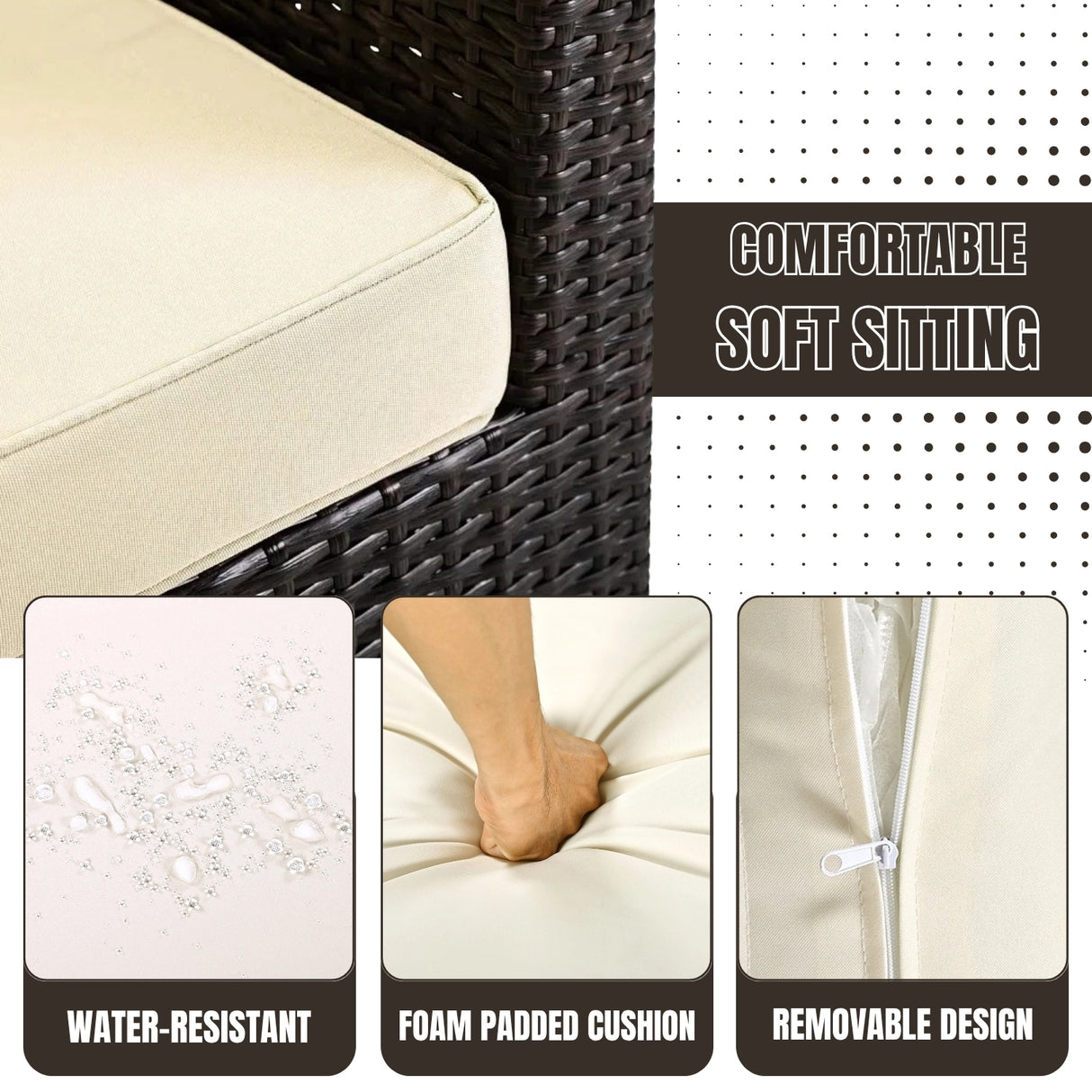 Outdoor All-Weather Wicker Single Seater Sofa