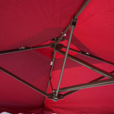 10ft Side Pole Square Shape Outdoor Umbrella With Marble Base (Red)