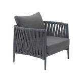 Outdoor Rope 5-Seater Sofa Set With Glass Top Table