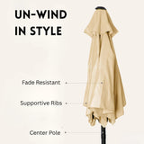 9ft Beige Color Outdoor Patio Umbrella with Centre Pole