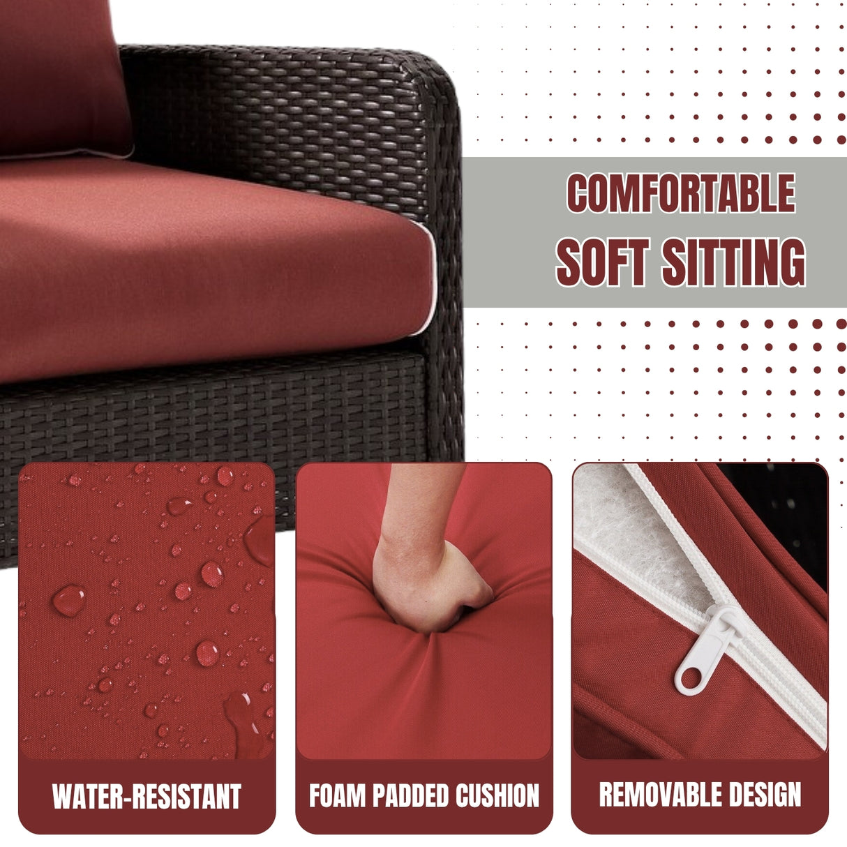 1-Piece Outdoor Wicker Single Seater Sofa