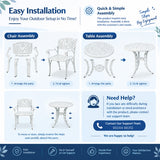 Outdoor Cast Aluminium 5-Piece Patio Bistro Set (Grey)