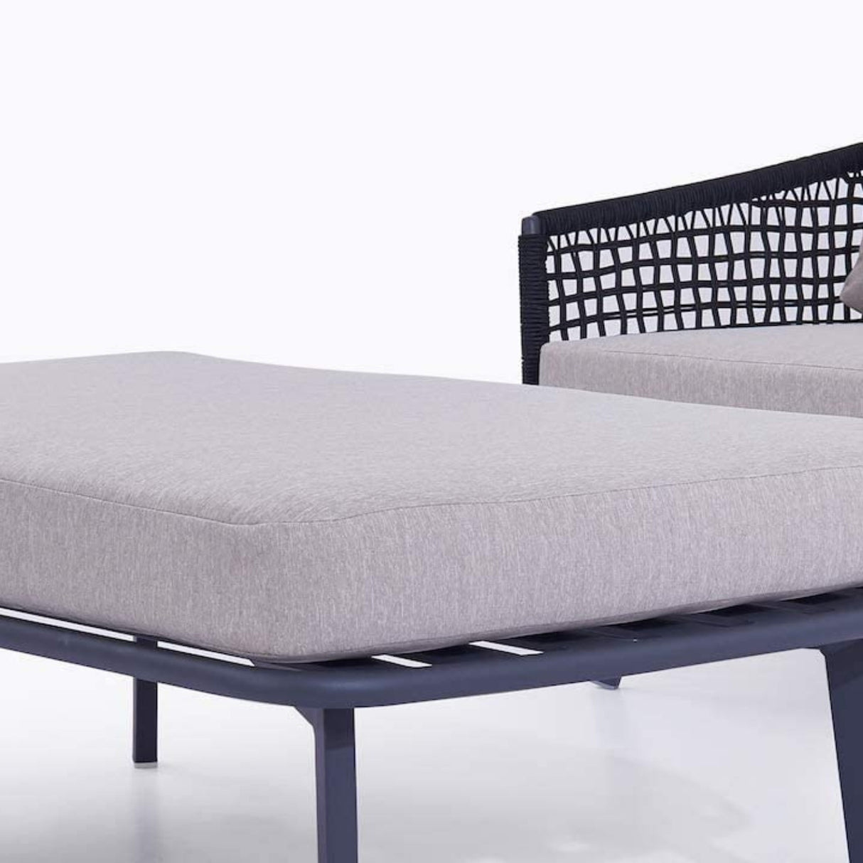 2-Piece Outdoor Rope Loveseat Sofa With Ottoman
