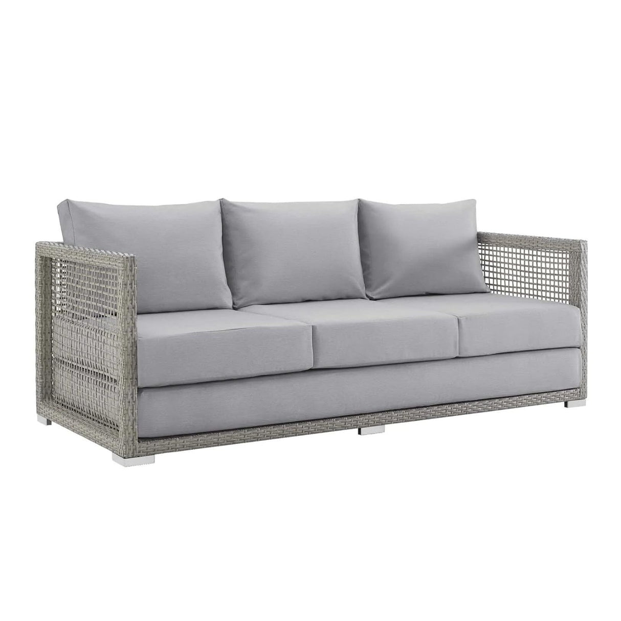 Outdoor Wicker Woven 6 Pieces Sectional Patio Furniture Set