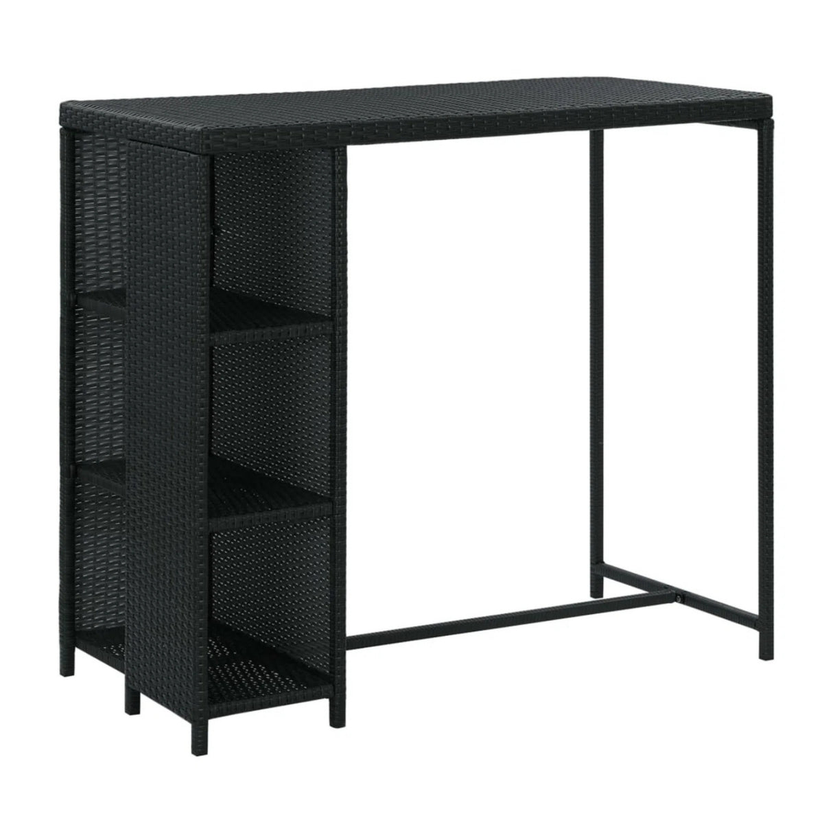 Outdoor Rattan Wicker Bar Table with High-Top Design
