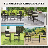 Outdoor Rattan Wicker 2-Piece Bar Chairs