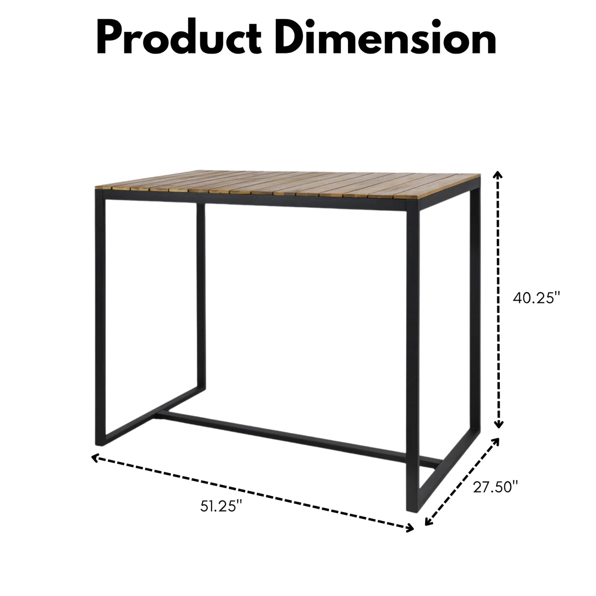 Outdoor Bar Table With Wooden Top