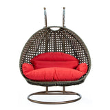 Double Seater Hanging Swing Chair (Dark Brown/Red)