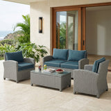 4 Pieces Patio Furniture Set, Outdoor Sectional Sofa