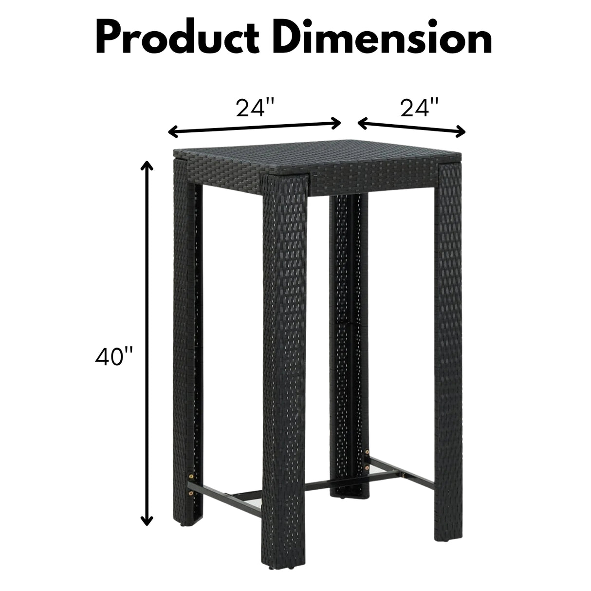 Outdoor Rattan Wicker High Top Bar Table
