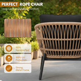 Outdoor 4 Seater Rope Conversation Sofa Set