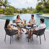 All Weather Resistant 5-Piece Outdoor Dining Set (Grey)