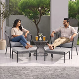 Outdoor 5 Piece Rope Patio Sofa Set (Grey)