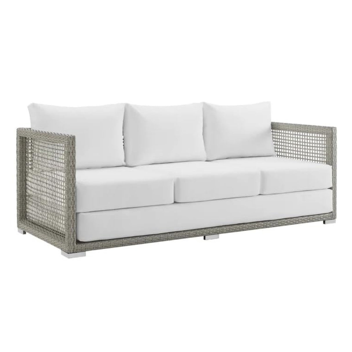 Outdoor Wicker Woven 6 Pieces Sectional Patio Furniture Set