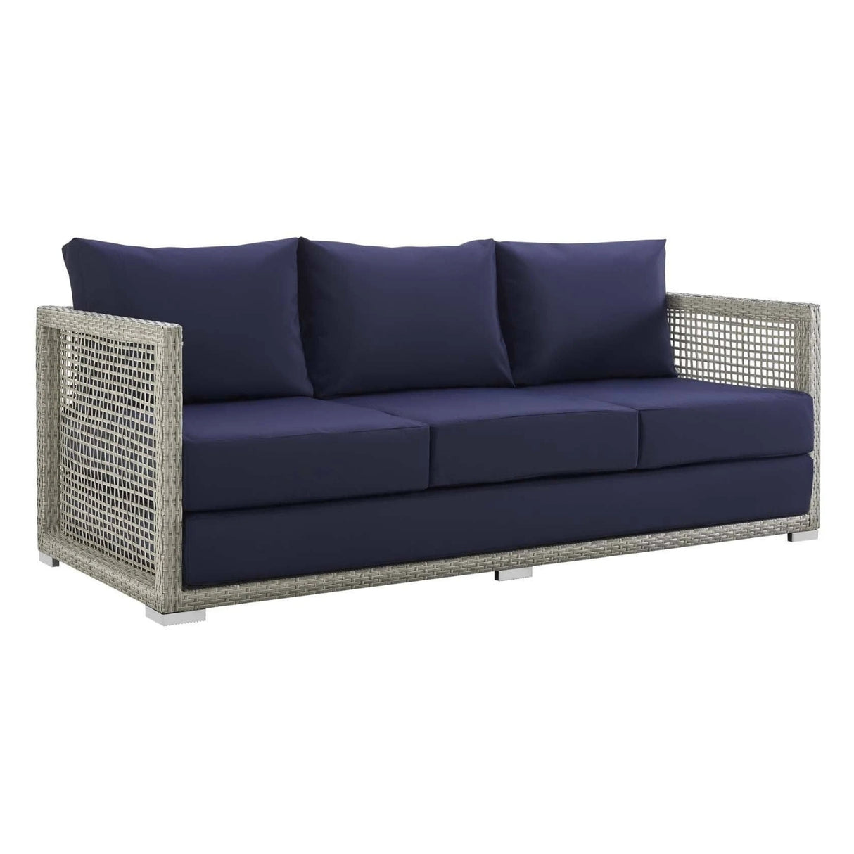 Outdoor Wicker Woven 6 Pieces Sectional Patio Furniture Set